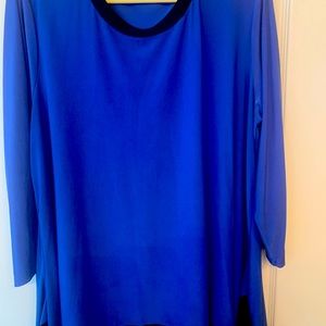 Royal blue shirt with black trim
